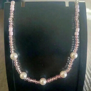 Shades of pink beaded necklace